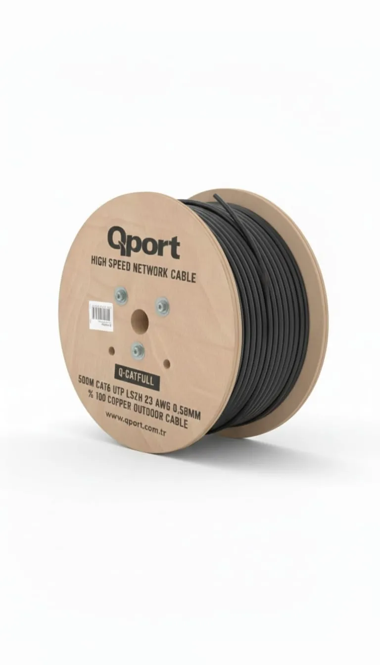 QPORT Q-CATFULL 23AWG 500 METRE CAT6 OUTDOOR SİYAH