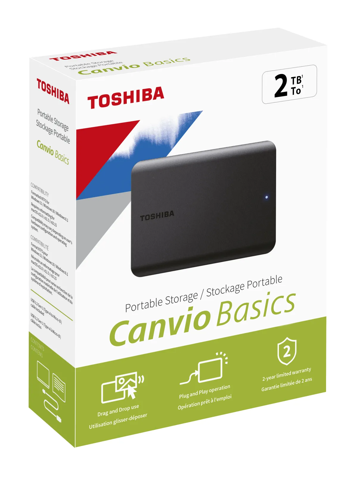2TB CANVIO BASICS 2.5" USB3.2 G1 TOSHIBA HDTB520EK3AA