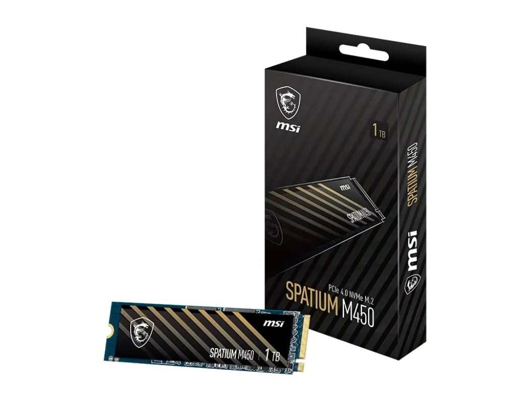 500GB MSI SPATIUM M450 PCIE 4.0 NVME M.2 V1 3000/2000MB/s