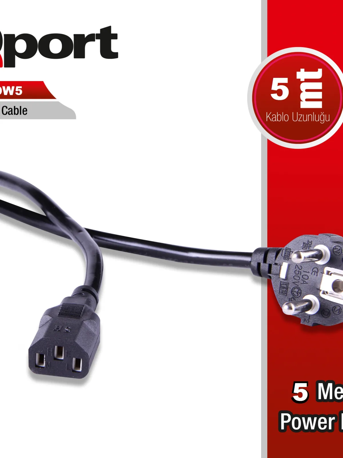 QPORT Q-POW5 5M POWER KABLOSU