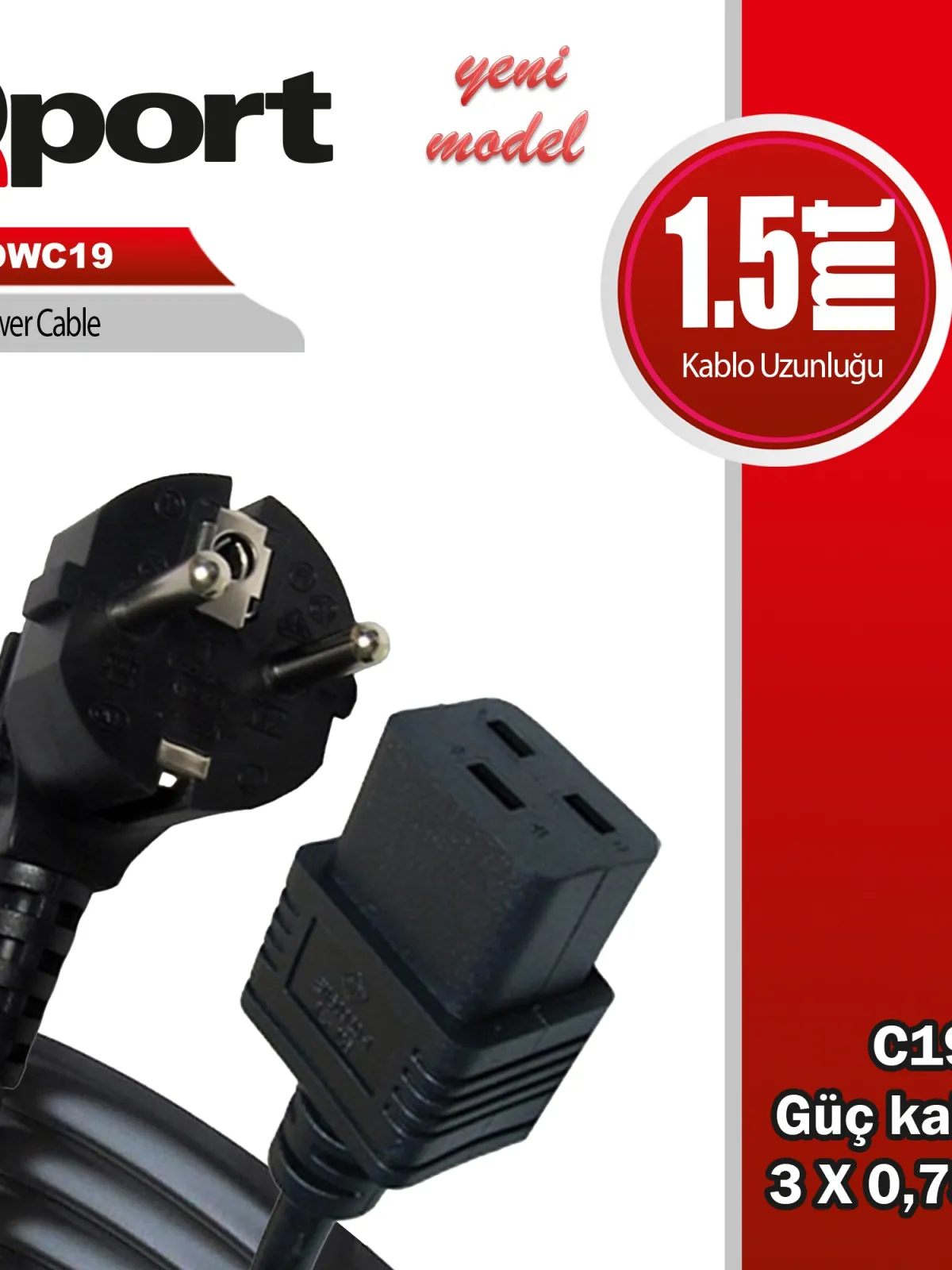 QPORT Q-POWC19 1.5M C19 POWER GUC KABLOSU