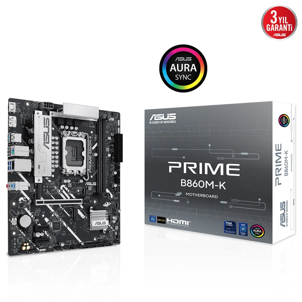 ASUS PRIME B860M-K SOKET 1851P DDR5 DP/HDMI SATA3 USB3.2 mATX ANAKART