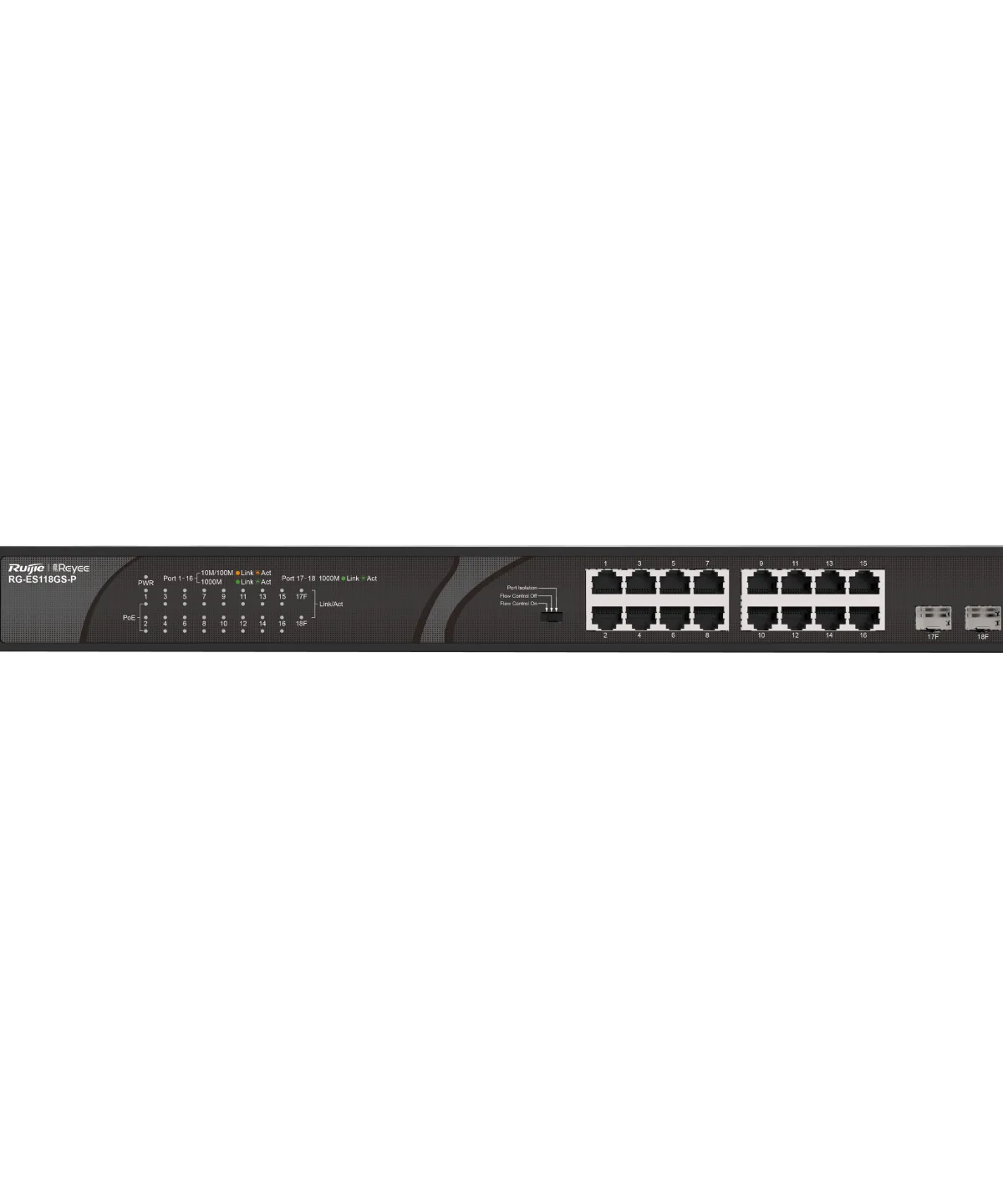 RUİJİE-REYEE RG-ES118GS-P 16XGE 2XGE F.GİGABİT 247W POE SWİTCH