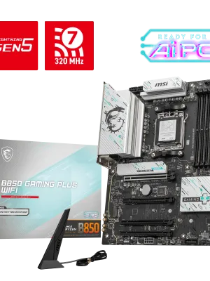 MSI B850 GAMING PLUS WIFI AM5 DDR5 8200MHZ(OC) DP 3x M.2 USB 10Gbs 5G LAN WI-FI 7 ATX