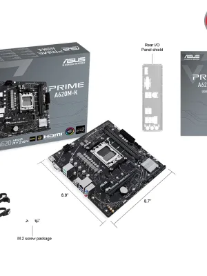 ASUS PRIME A620M-K DDR5 6400+(OC) HDMI VGA M.2 AM5