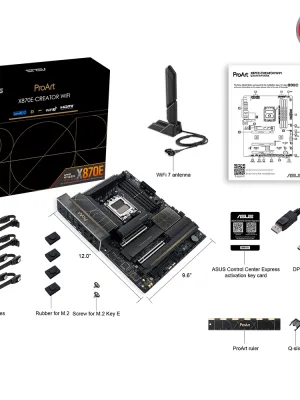 ASUS PROART X870E-CREATOR WIFI AMD X870E Soket AM5 DDR5 8000+(OC)MHz ATX