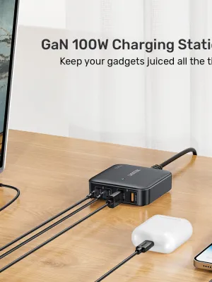Unitek 100W Masaüstü GAN Şarj İstasyonu Beyaz (P1229AWH)