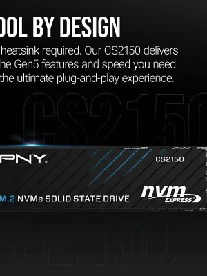 PNY CS2150 2TB  10200/8500 NVMe PCIe Gen5x4 M.2 SSD (M280CS2150-2TB-TB)