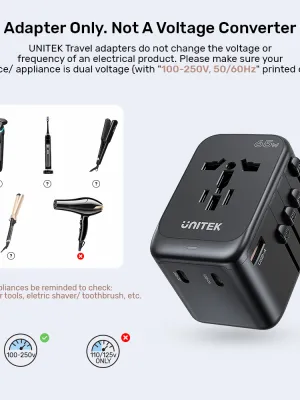 Unitek 65W Universal Travel Adaptör (P1122ABK01)