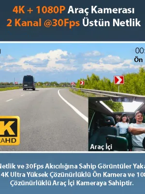 REXING R316 4K GPS WI-FI ARAC KAMERASI + 64GB SD