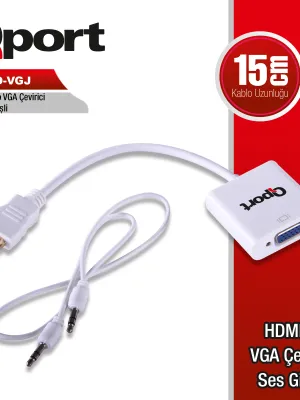 QPORT Q-HD-VGJ HVJ HDMI TO VGA ÇEVİRİCİ