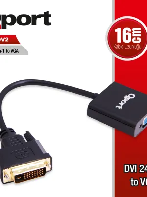  QPORT Q-VDV2 DVI TO VGA 24+1 ÇEVİRİCİ