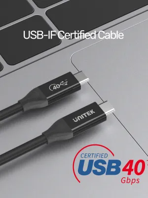 UNITEK USB4 THUNDERBOLT KABLO 0.8MT(C14100BK-0.8M)