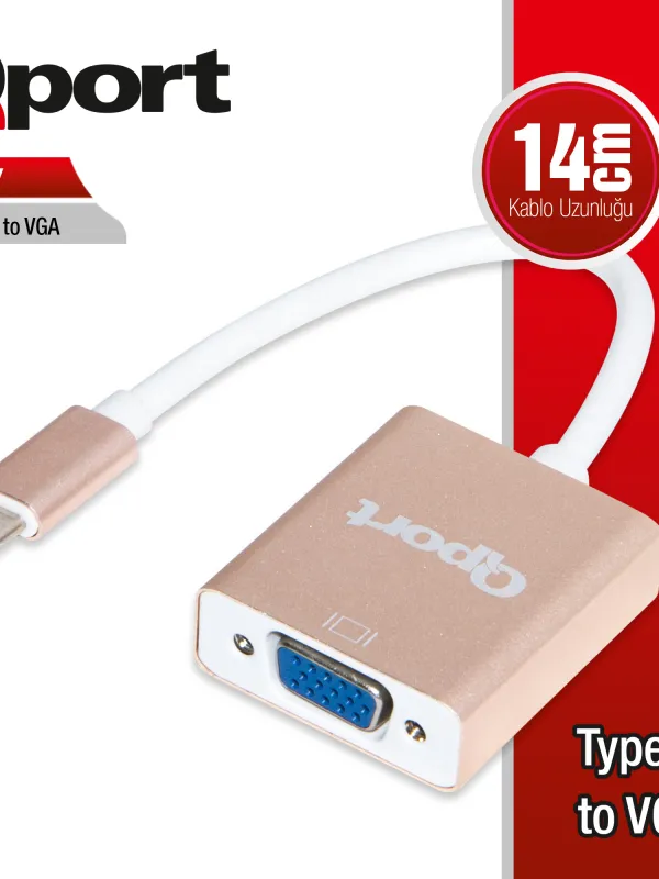 Ürün QPORT Q-TV TYPE-C TO VGA CEVIRICI Görsel