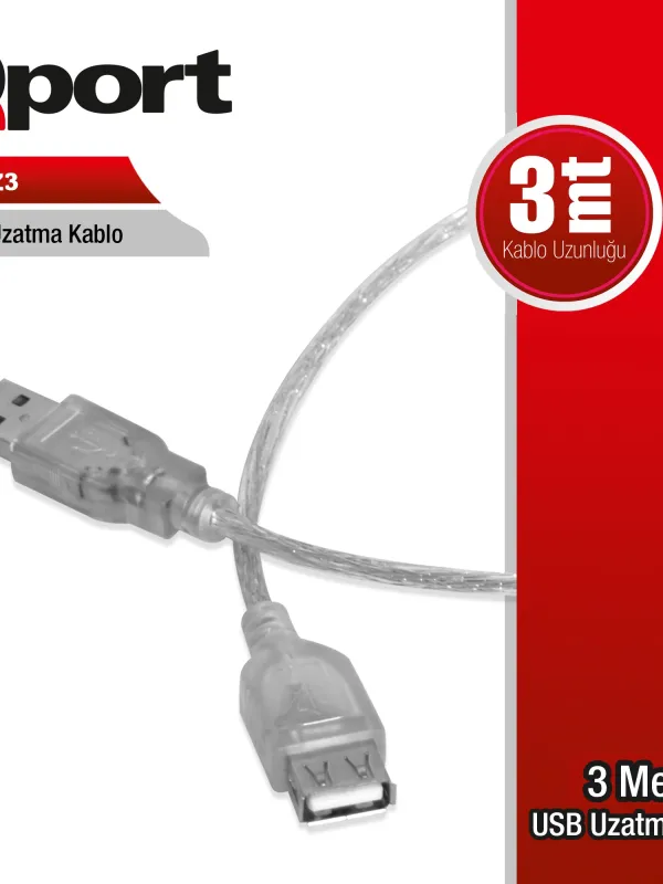 Ürün QPORT Q-UZ3 3MT USB UZATMA KABLOSU Görsel
