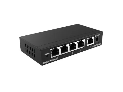 Ürün RUİJİE-REYEE RG-ES205GC-P 4XGE-1XGE UPLİNK YÖNETİLEBİLİR 54W POE SWİTCH Görsel