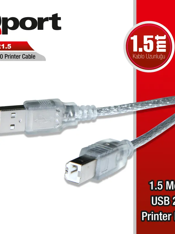 Ürün QPORT Q-PR1.5 USB 2.0 1.5 METRE YAZICI KABLO Görsel