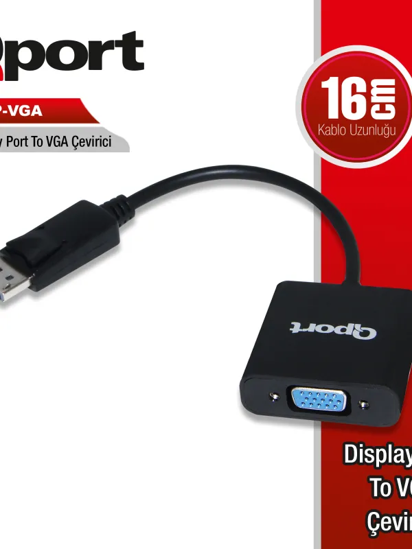 Ürün QPORT Q-DP-VGA DP TO VGA ÇEVİRİCİ Görsel