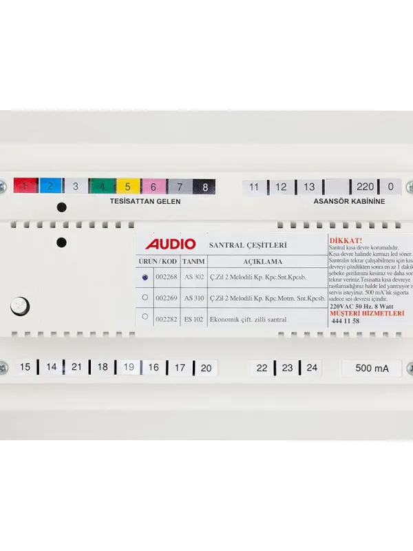 Ürün AS 302 Santral (Kapıcılı Çift Zilli 2 Melodili) Görsel