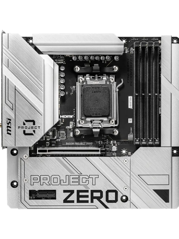Ürün MSI B650M PROJECT ZERO AM5 DDR5 7600MHZ(OC) HDMI DP M.2 USB3.2 2.5G LAN WI-FI 6E mATX Görsel