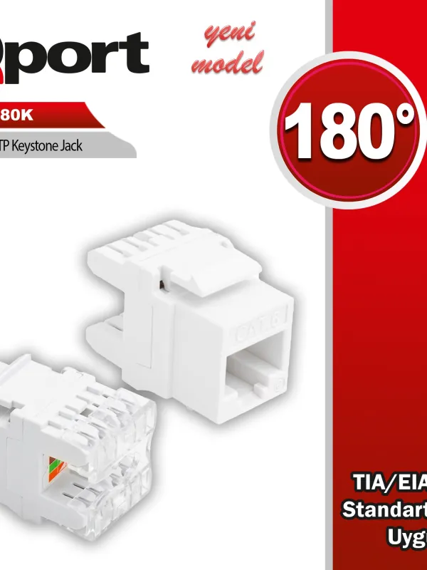 Ürün QPORT Q-J180K CAT6 180 DERECE KEYSTONE JACK Görsel