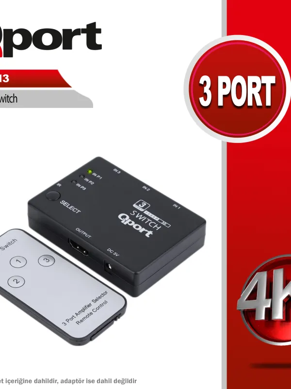 Ürün QPORT Q-SH3 HDMI SWITCH 3 PORT Görsel
