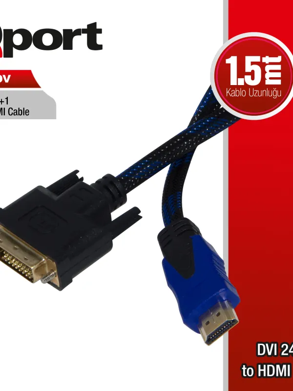 Ürün QPORT Q-HDV DVI TO HDMI 24+1 CONVERTER ÇEVİRİCİ Görsel