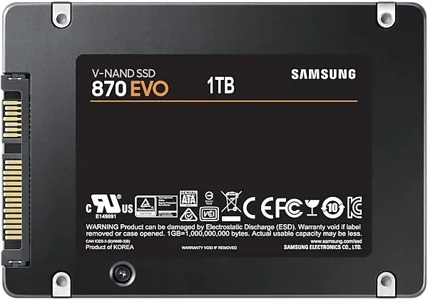Ürün 1TB SAMSUNG 870 560/530MB/s EVO MZ-77E1T0BW SSD (Resmi Distribütör Garantili) Görsel