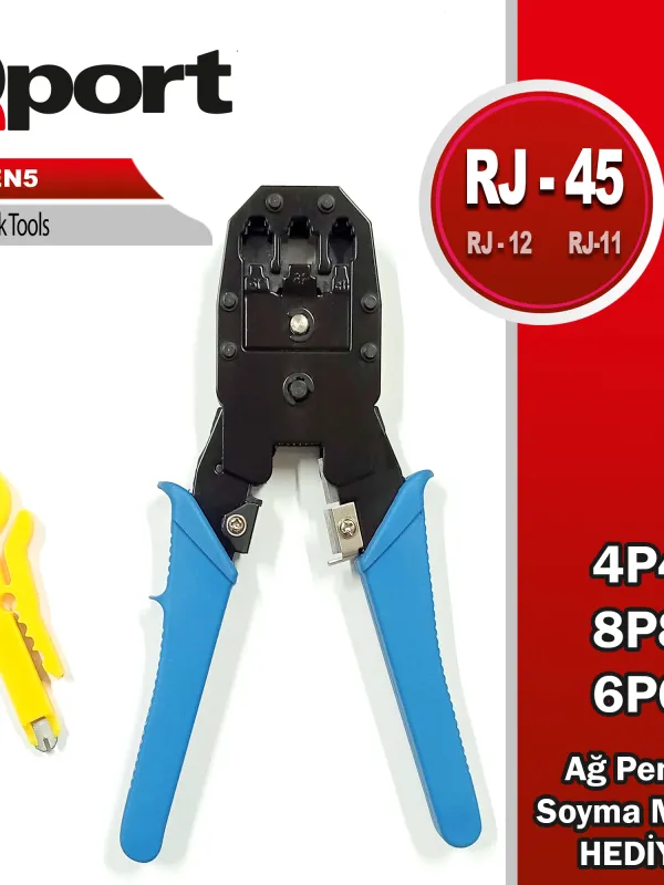Ürün QPORT Q-PEN5 RJ45/RJ11/RJ12 SIKMA PENSESİ + KABLO SIYIRICI Görsel