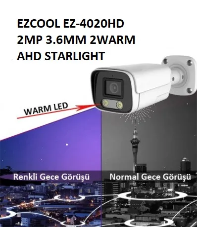 Ürün EZCOOL EZ-4020HD 2 MP 3.6MM FULLCOLOR BULLET KAMERA Görsel